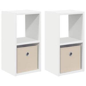 vidaXL Comodino 2 pz Bianco 25,5 x 22 x 49,5 cm Legno ingegnerizzato
