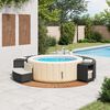 vidaXL Bordo per Spa Nero in Polyrattan e Legno Massello di Acacia