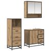 vidaXL Set di mobili per il bagno 3 pz Rovere artigianale