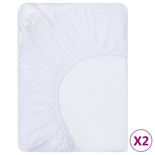 vidaXL Lenzuola con Angoli Impermeabili 2 pz Cotone 70x140 cm Bianco