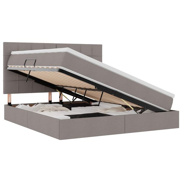 vidaXL Letto con contenitore e LED Talpa 160 x 200 cm Poliestere