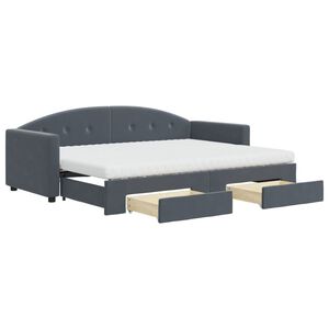 vidaXL Divano Letto Estraibile Cassetti Grigio Scuro 80x200cm Velluto