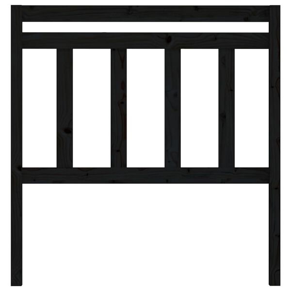 vidaXL Testiera Letto Nera 81x4x100 cm in Legno Massello di Pino