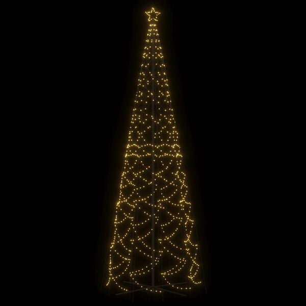 vidaXL Albero di Natale a Cono Bianco Caldo 1400 LED 160x500 cm