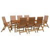 vidaXL Set da pranzo da giardino da 9 pezzi Naturale