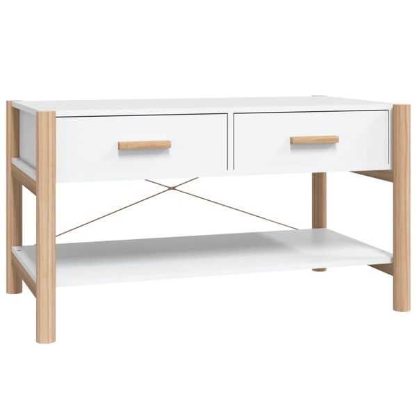 vidaXL Tavolino da Salotto Bianco 82x38x45 cm in Legno Multistrato