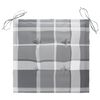 vidaXL Sedie Giardino Cuscini Motivo Quadri Grigio 8pz Massello Teak
