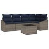 vidaXL Set Divano da Giardino 6 pcs Grigio e Blu Navy polyrattan