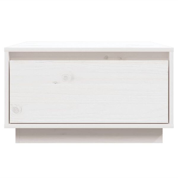 vidaXL Tavolino da Salotto Bianco 55x56x32 cm Legno Massello di Pino