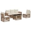 vidaXL Set Divano da Giardino 6 pz Beige e Bianco Crema polyrattan