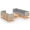 vidaXL Set Divani da Giardino 8 pz con Cuscini Legno Massello di Pino