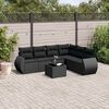 vidaXL Set Divani da Giardino con Cuscini 7pz Nero Polyrattan