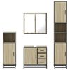 vidaXL Set Mobili da Bagno 4 pz Rovere Sonoma in Legno Multistrato