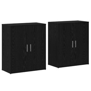 vidaXL Credenza 2 pcs Rovere Nero 60 x 31 x 70 cm Legno multistrato
