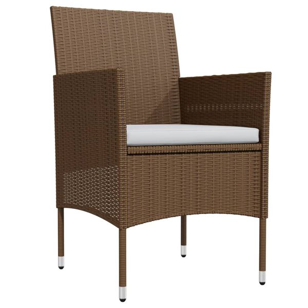 vidaXL Set da Pranzo da Giardino 7 pz con Cuscini Marrone e Nero