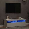 vidaXL Mobili Porta TV con Luci LED 2 pz Bianchi 60x35x40 cm