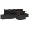 vidaXL Set Divano da Giardino con archiviazione 5 pcs Nero Poly Rattan