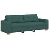 vidaXL Divano 3 pcs Verde Scuro 221 x 80 x 80 cm Tessuto misto lino