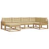 vidaXL Set di divani da esterno 5 pz Bianco e Beige Poliestere