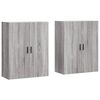 vidaXL Mobili a Parete 2 pz Grigio Sonoma 69,5x34x90 cm