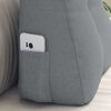 vidaXL Cuscino per Schiena Grigio chiaro 45 x 24 x 50 cm Tessuto
