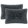 vidaXL Cuscino con cuscino HEERLEN 2 pz Antracite Fleece PV
