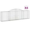 vidaXL Cesti Gabbioni ad Arco 4 pz 300x30x80/100 cm Ferro Zincato