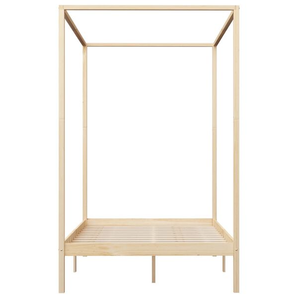 vidaXL Giroletto con Baldacchino 4 Cassetti in Legno di Pino 140x200cm