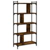 vidaXL Libreria Rovere Fumo 5 Ripiani 76x32x158 cm Legno Multistrato