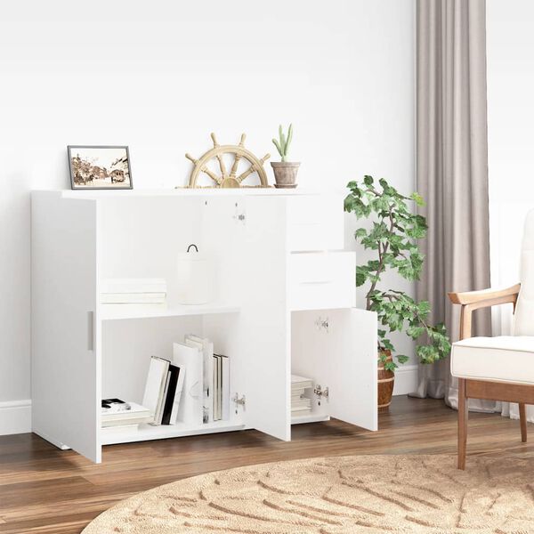 vidaXL Credenza Bianca 91x29,5x75 cm in Legno Multistrato