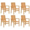vidaXL Sedie da Giardino Impilabili 6 pz 56,5x57,5x91 cm Massello Teak