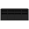 vidaXL Credenza con Luci LED Nera 163x37x67 cm