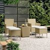 vidaXL Set Bistrot da Giardino 5 pz Polyrattan e Vetro Temperato Beige
