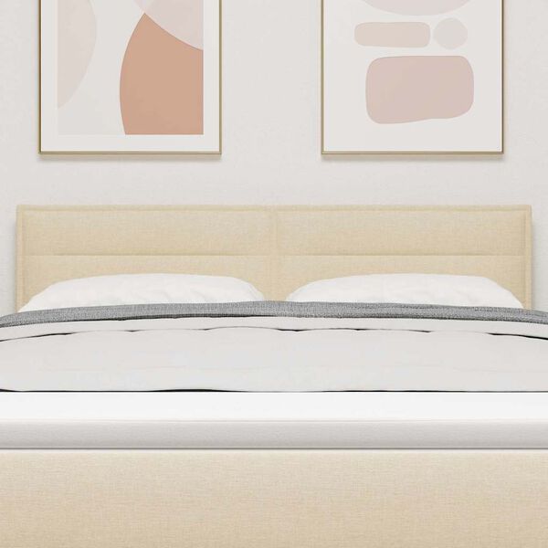 vidaXL Testiera con testiera Crema 144 cm Pelle Sintetica