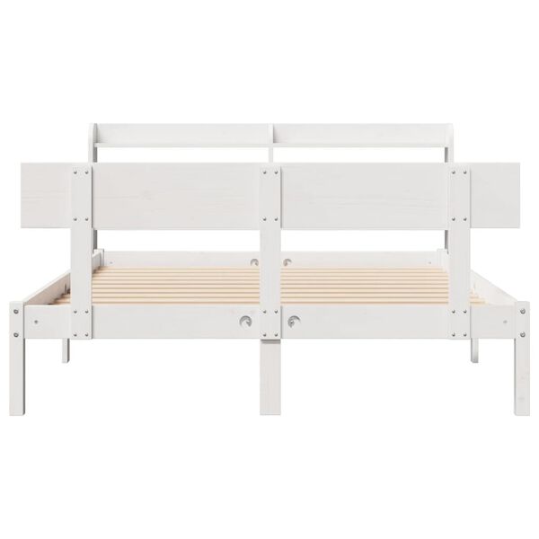 vidaXL Letto senza Materasso Bianco 140x200 cm Legno Massello di Pino
