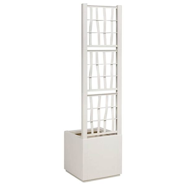 vidaXL Vaso da giardino Bianco 36 x 36 x 140 cm Polipropilene