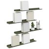 vidaXL Mensola sospesa 4 pcs Verde oliva 60 x 9 x 2,5 cm Acciaio