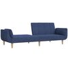 vidaXL Divano Letto a 2 Posti con 2 Cuscini Blu in Tessuto