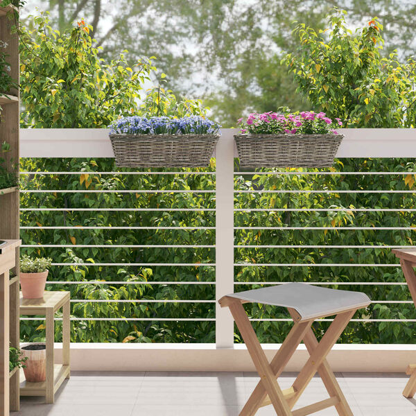 vidaXL Cestino Appendibile per Piante 2 pcs Grigio 48 x 22 x 15 cm