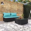 vidaXL Set Divani da Giardino 3 pz con Cuscini in Polyrattan Nero