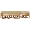 vidaXL Set di divani da esterno con cuscino 9 pcs Naturale e Beige
