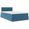 vidaXL Letto con contenitore e LED con led Blu 120 x 190 cm Velluto