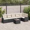 vidaXL Set Divano da Giardino 7 pcs Nero e Bianco polyrattan