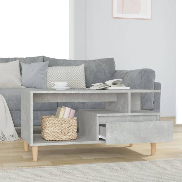 vidaXL Tavolino Salotto Grigio Cemento 90x49x45 cm Legno Multistrato