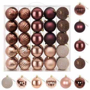 vidaXL Set di Palline di Natale 50 pz Champagne e marrone 8 cm