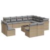 vidaXL Set Divano da Giardino 13 pz con Cuscini Beige in Polyrattan
