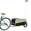 vidaXL Rimorchio da Bici Nero e Giallo 45 kg in Ferro