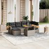 vidaXL Set Divani da Giardino 7 pz con Cuscini Grigio in Polyrattan