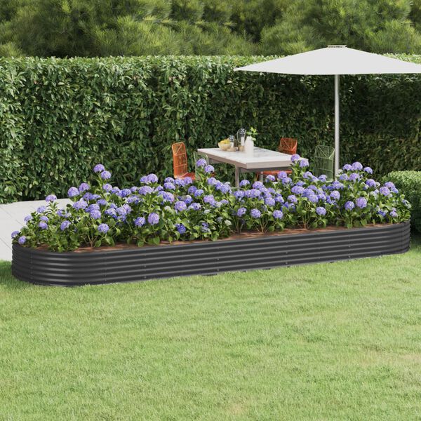 vidaXL Letto da Giardino in Acciaio Zincato 450x140x36 cm Antracite