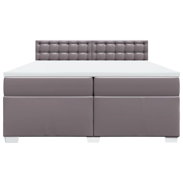 vidaXL Giroletto a Molle con Materasso Grgio 200x200 cm in Similpelle